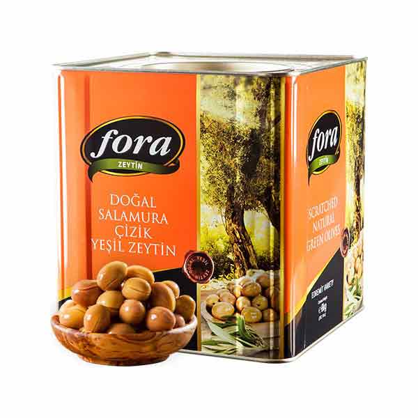Fora Scratched Green Olives 8kg