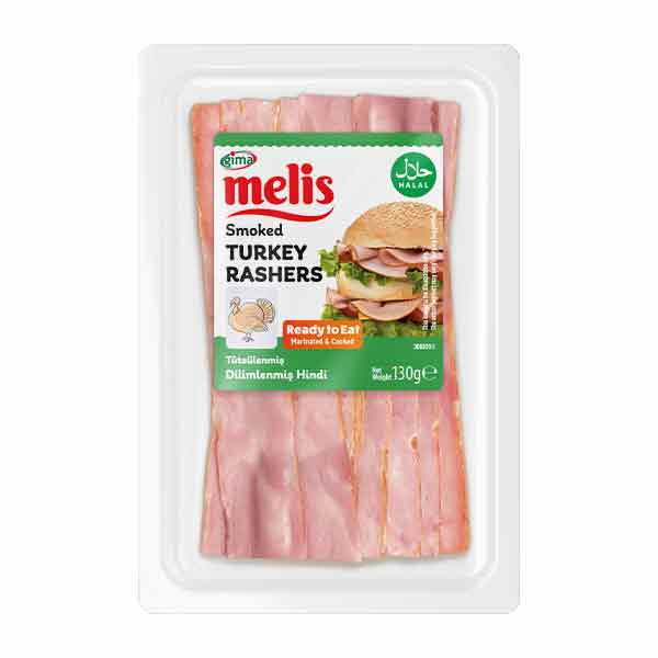 Melis Sliced Smoked Turkey Rashers 130g