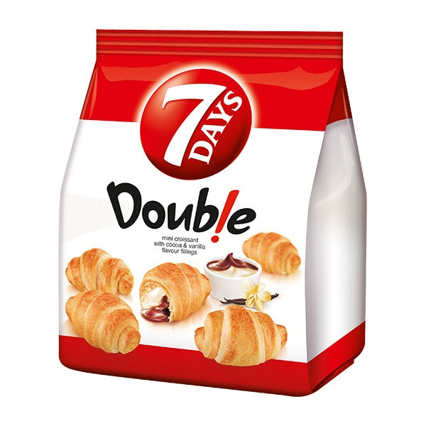 7 Days Double Mini Croissants with Cocoa & Vanilla Filling 185g