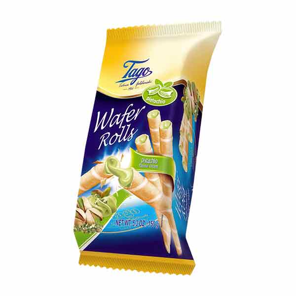Tago Pistachio Wafer Rolls 150g
