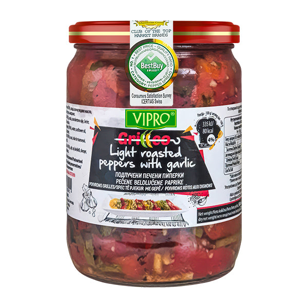 Vipro Lightly Roasted Peppers with Garlic 580ml