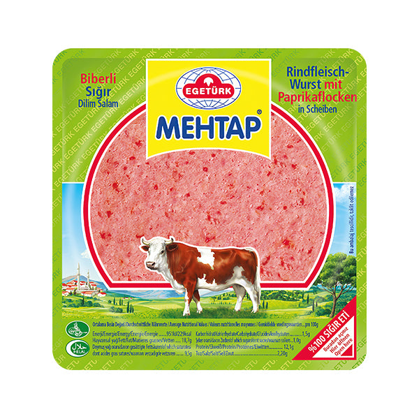 Egeturk Mehtap Sliced Beef Salami with Paprika 150g