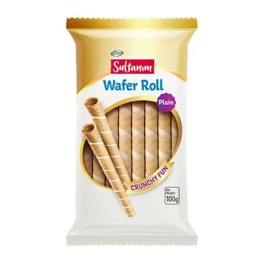 Sultanim Wafer Rolls Plain 100g — crispy plain wafer rolls, available from Foodsklep with UK delivery