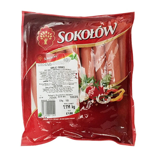 Sokolow Franks Garlic Hot Dog Approx. 1.13kg