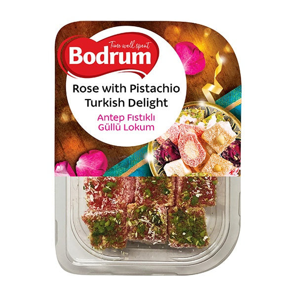 Bodrum Rose with Pistachio Turkish Delight 200g