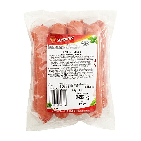Sokolow Franks Popular Sausage Approx. 500g