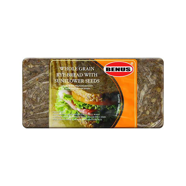Benus Wholegrain Rye Bread with Sunflower 500g