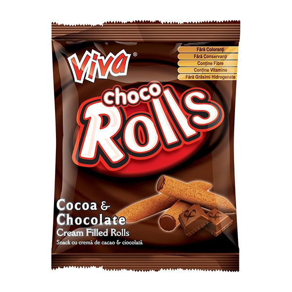 Viva Cocoa & Chocolate Cream Filled Rolls 100g