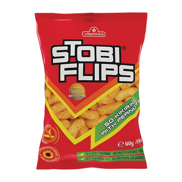Stobi Flips Corn Puffs with Peanuts 40g