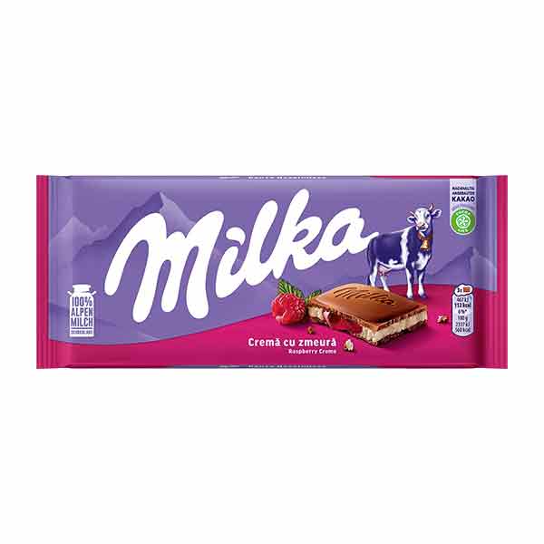 Milka Milk & Raspberry Chocolate 100g