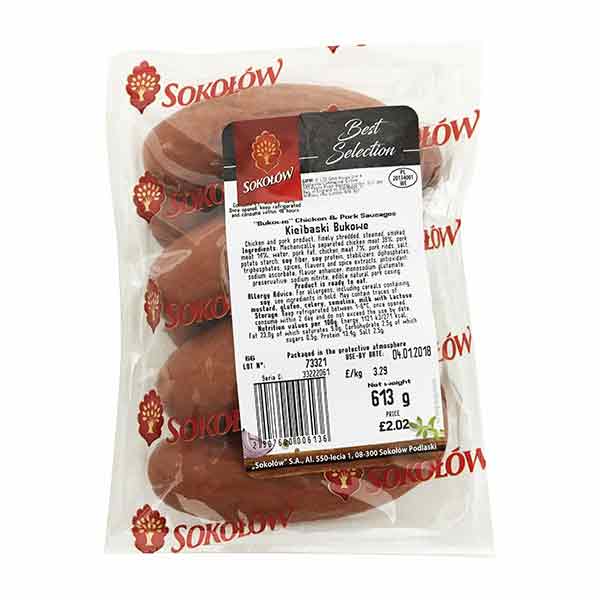 Sokolow Bukowe Chicken & Pork Sausage Approx. 600g