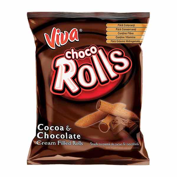 Viva Cocoa & Chocolate Cream Filled Rolls 100g