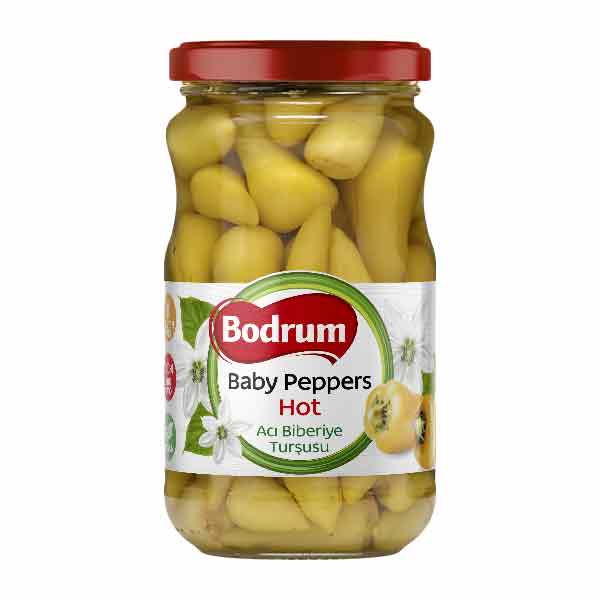 Bodrum Pickled Hot Baby Peppers 330g