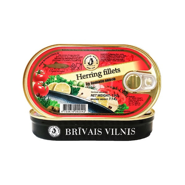 Brivais Fillets Herring in Tomato Sauce 190g