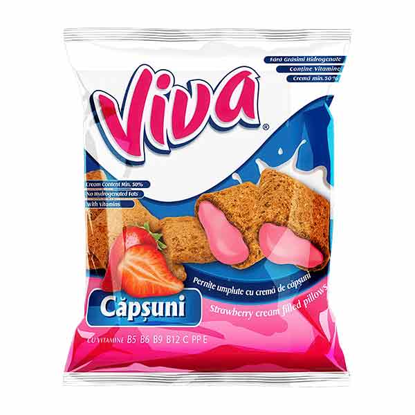 Viva Strawberry Cream Snacks 200g