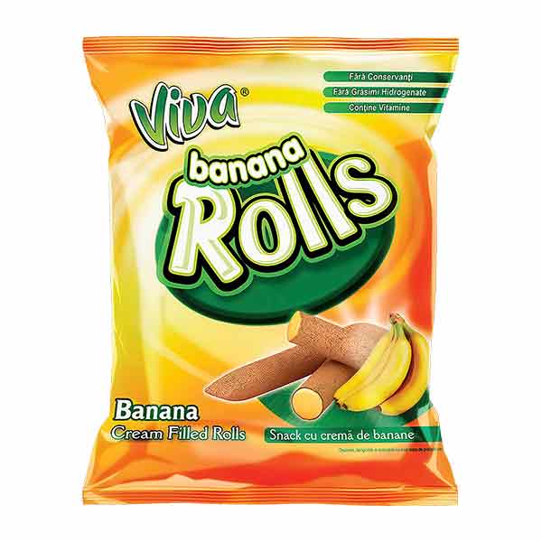 Viva Banana Cream Filled Rolls 100g
