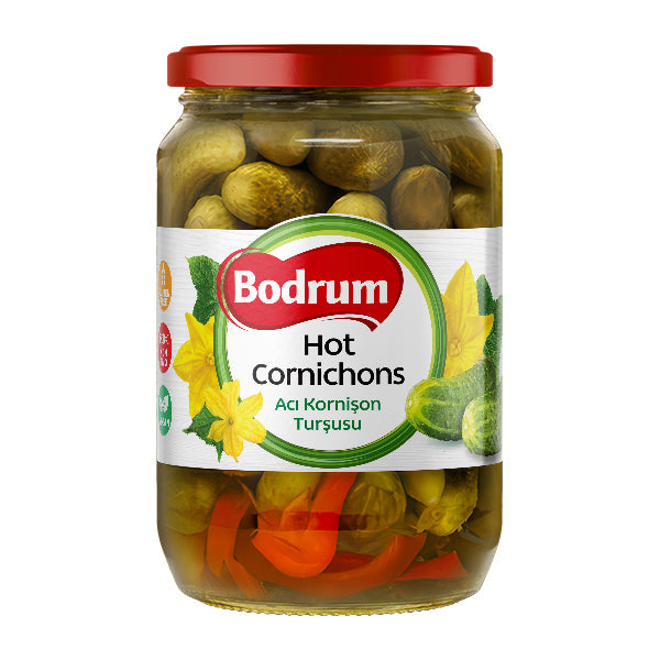 Bodrum Hot Cornichons 680g