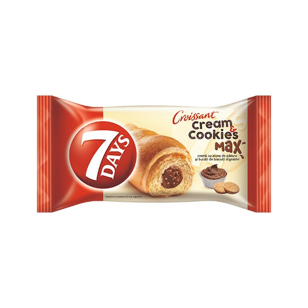 7 Days Hazelnut Cream & Cookies Croissants 80g