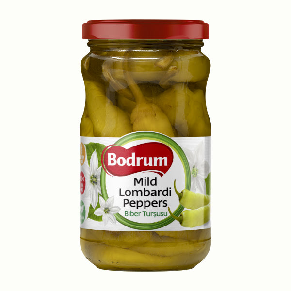 Bodrum Pickled Mild Lombardi Peppers 300g