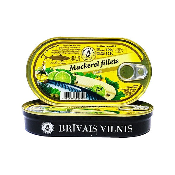 Brivais Fillets Mackerel in Oil 190g