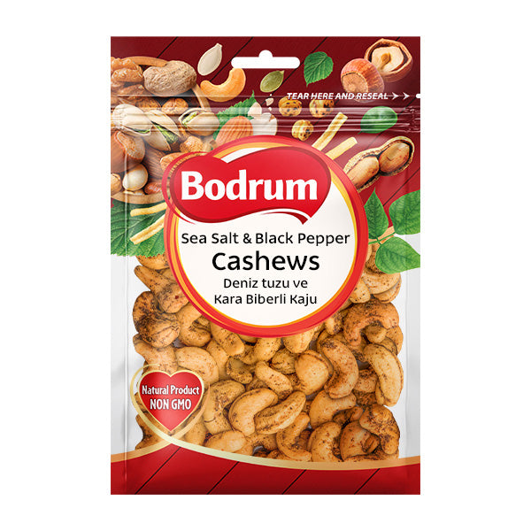 Bodrum Sea Salt & Black Pepper Cashew Nuts 150g