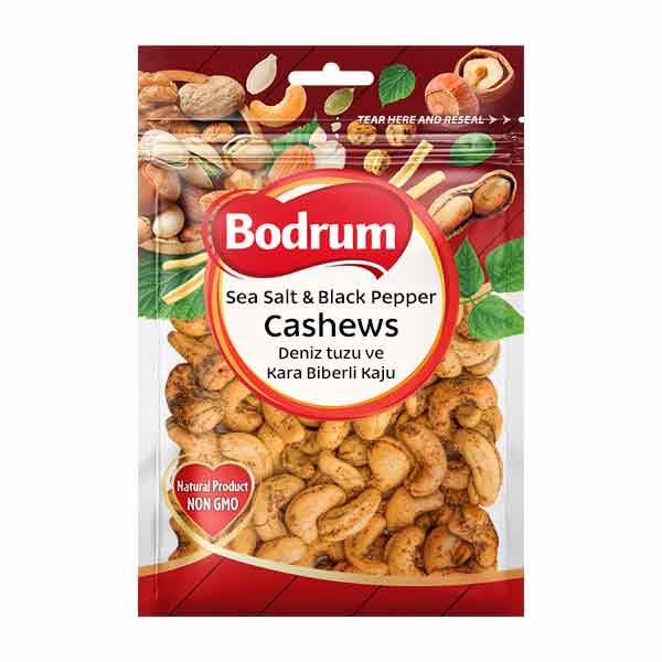 Bodrum Sea Salt & Black Pepper Cashew Nuts 150g