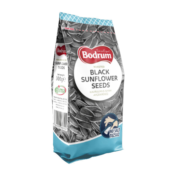 Bodrum Roasted Unsalted Black Sunflower Seeds 300g