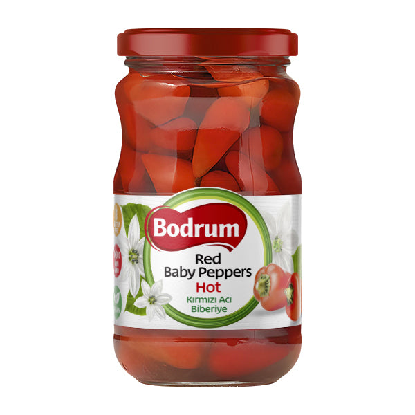 Bodrum Hot Red Baby Peppers 330g