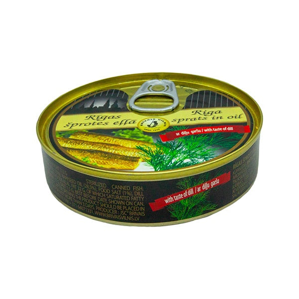 Brivais Smoked Riga Sprats in Oil with taste of Dill 160g