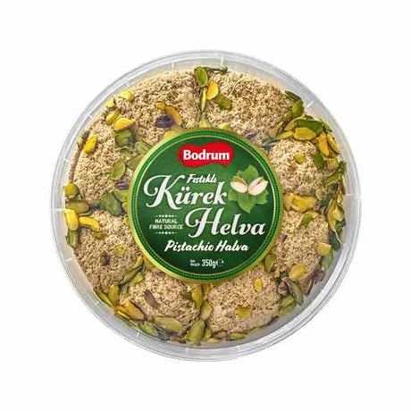 Bodrum Pistachio Kurek Halva 350g — Turkish sesame halva with pistachios from Foodsklep