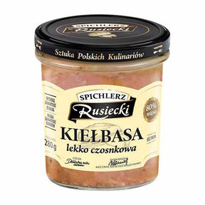Spichlerz Rusiecki Gently Spiced with Garlic Sausage 280g – available from Foodsklep with UK delivery