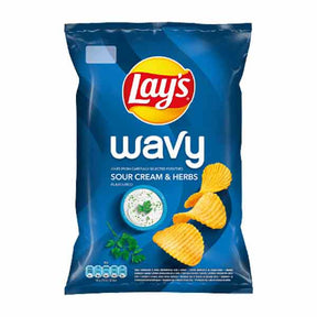 Lays Wavy Sour Cream and Herbs 130g – available from Foodsklep with UK delivery