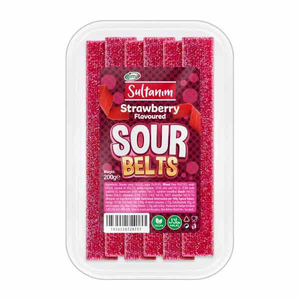 Sultanim Sour Belt Strawberry Flat Box 200g