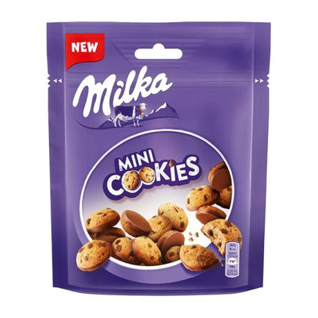 Milka Mini Cookies 110g — small milk chocolate cookies, available from Foodsklep with UK delivery