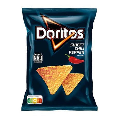 Doritos Sweet Chilli Pepper 110g — sweet chilli flavoured tortilla chips, available from Foodsklep with UK delivery