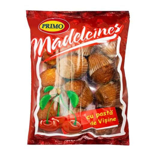 Primo Madeleines Cupcake Cherry Cream 250g — cherry cream filled madeleine cupcakes, available from Foodsklep with UK delivery