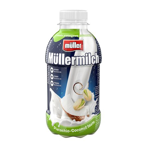 Muller Mullermilch Pistachio-Coconut Flavour 400g — pistachio and coconut flavoured milk drink, available from Foodsklep with UK delivery