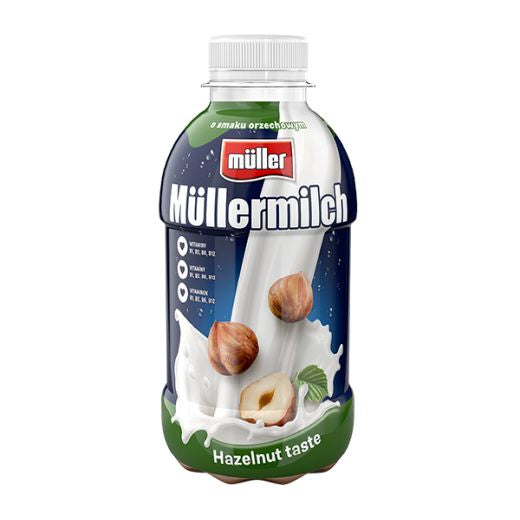 Muller Mullermilch Hazelnut Flavour 400g — hazelnut flavoured milk drink, available from Foodsklep with UK delivery