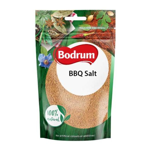 Bodrum BBQ Salt 100g — smoky BBQ seasoning blend in a 100g pack, available from Foodsklep with UK delivery