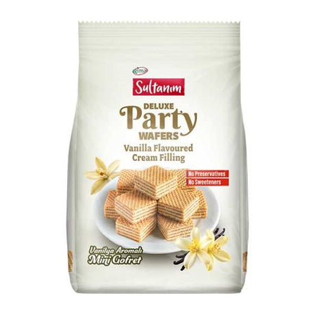 Sultanim Mini Wafers with Vanilla Cream 150g — bite-sized vanilla cream wafers, available from Foodsklep with UK delivery