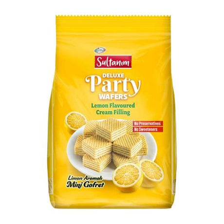 Sultanim Mini Wafers with Lemon Cream 150g — bite-sized lemon cream wafers, available from Foodsklep with UK delivery