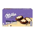 Milka White Choco Mini Stars 150g — white chocolate coated mini star biscuits, available from Foodsklep with UK delivery