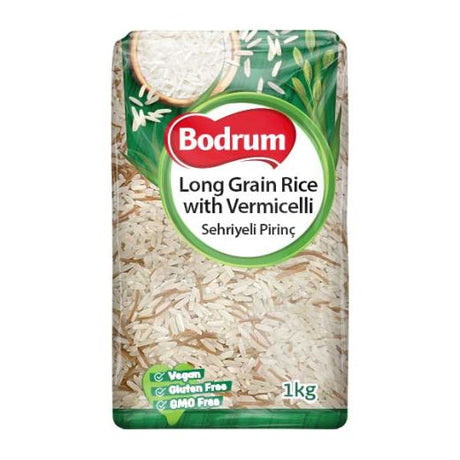 Bodrum Long Grain Rice with Vermicelli 1kg — Turkish-style rice and vermicelli blend, available from Foodsklep with UK delivery