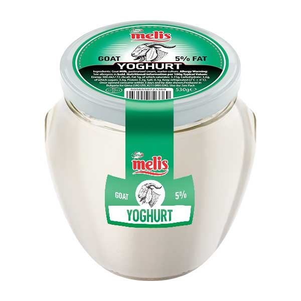 Melis 5% Fat Yoghurt Goat 530g — creamy goat's milk yoghurt, available from Foodsklep with UK delivery