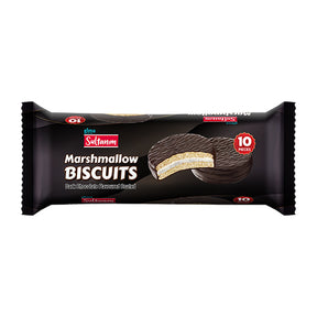 Sultanim Marshmallow Biscuits with Dark Chocolate 220g — dark chocolate marshmallow biscuits, available from Foodsklep with UK delivery