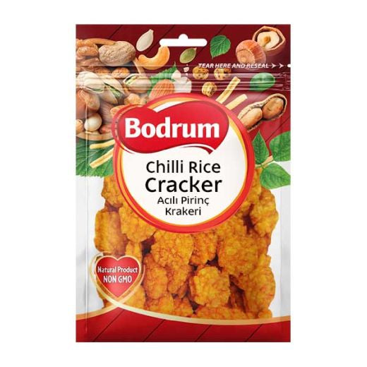 Bodrum Chilli Rice Cracker 90g — spicy chilli flavoured rice crackers, available from Foodsklep with UK delivery