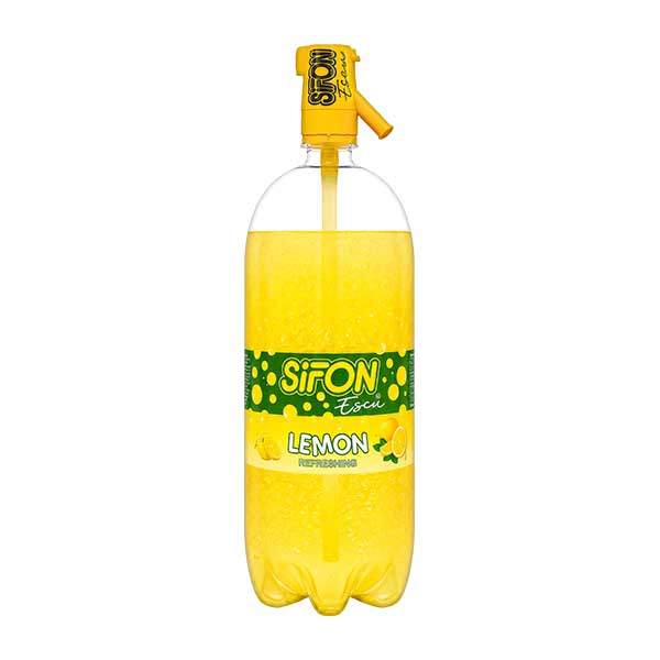Sifonescu Lemon Flavoured Sparkling Water 1.6L — lemon flavoured sparkling water bottle, available from Foodsklep with UK delivery