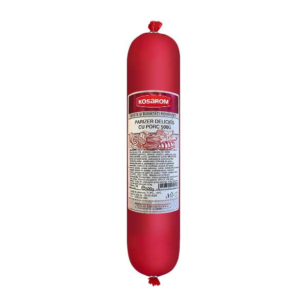 Kosarom Baloney with Pork 500g — Romanian cooked pork baloney sausage, available from Foodsklep with UK delivery
