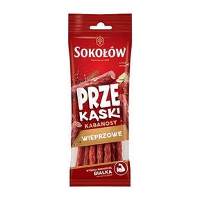 Sokolow Pork Kabanos Snack Sticks 80g — Polish dried pork kabanos sausage sticks, available from Foodsklep with UK delivery