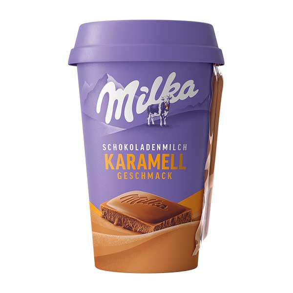 Milka Caramel Milk Drink 220ml — Milka caramel flavoured milk drink, available from Foodsklep with UK delivery